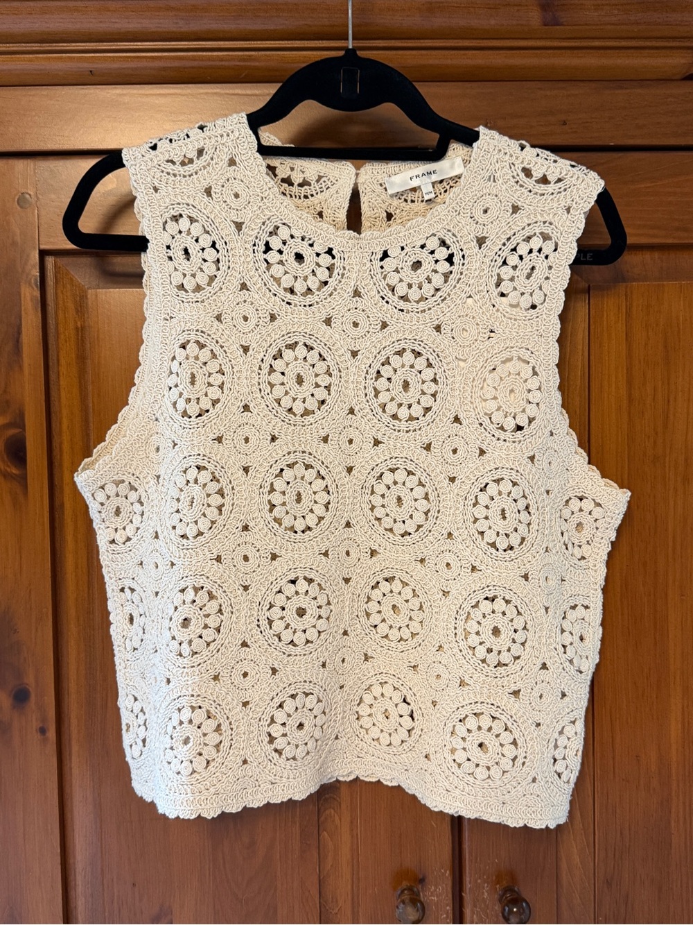 Frame Denim Crochet Tank in Cream